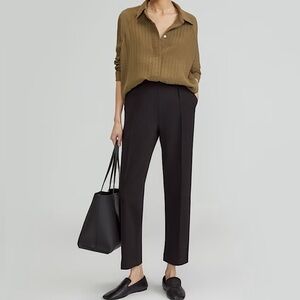 Everlane The Dream Pant Tapered Ankle Pintuck Seam Black Medium